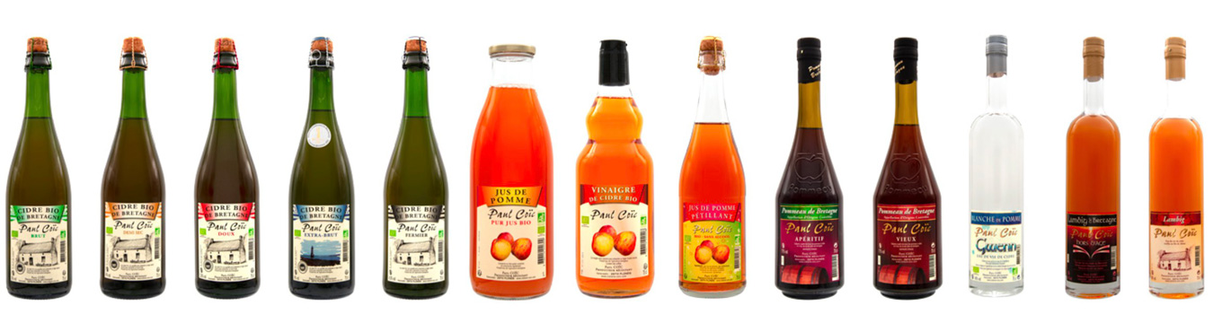 produits de la cidrerie Paul COIC - Finistère